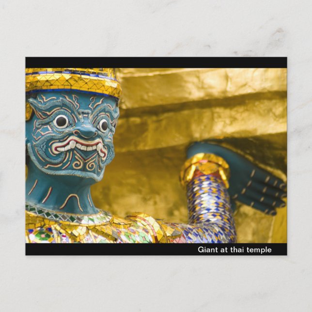 Giant at thai temple postcard (Front)