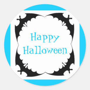 Giant Bats Happy Halloween Classic Round Sticker