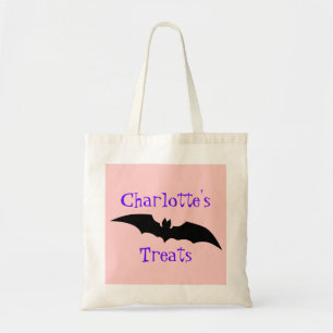 Giant Black Bat Halloween Treats Tote Bag