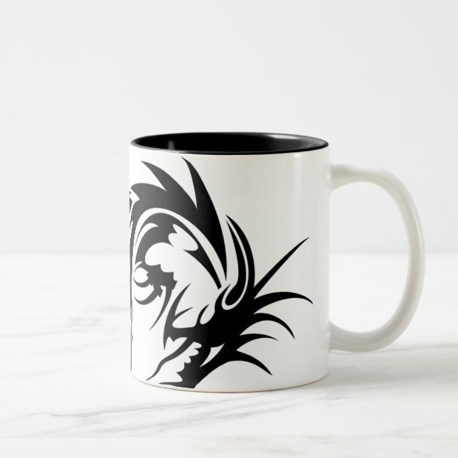 Giant Black Dragon Two-Tone Coffee Mug (Right)