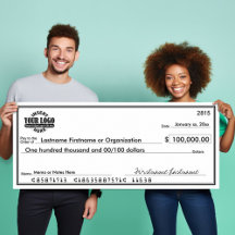 Giant Blank Check for Sweepstakes &amp; Awards Poster