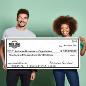 Giant Blank Check for Sweepstakes & Awards Poster