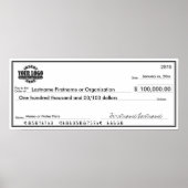 Giant Blank Check for Sweepstakes & Awards Poster (Front)