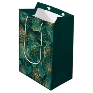 Giant Blue-Green Leaves Medium Gift Bag