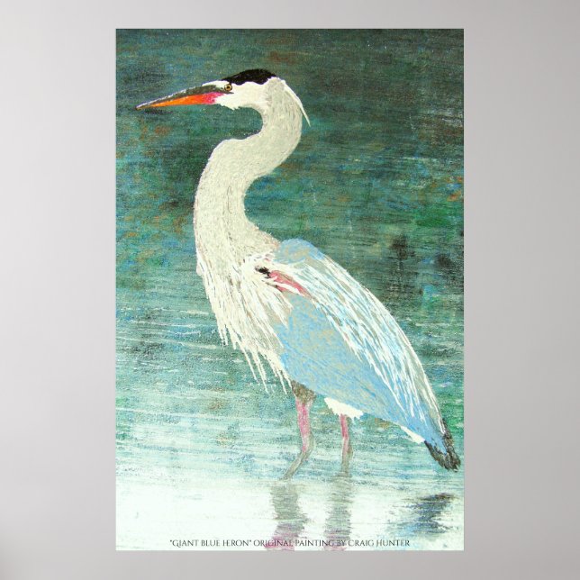 Giant blue heron poster (Front)