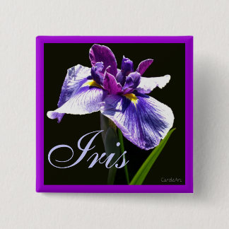 Giant Blue Purple Iris 15 Cm Square Badge