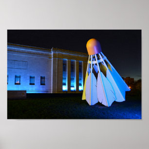 Giant Blue Shuttlecock, Kansas City, Missouri Poster