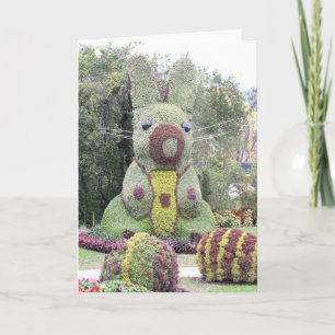 Giant Bunny topiary Holiday Card