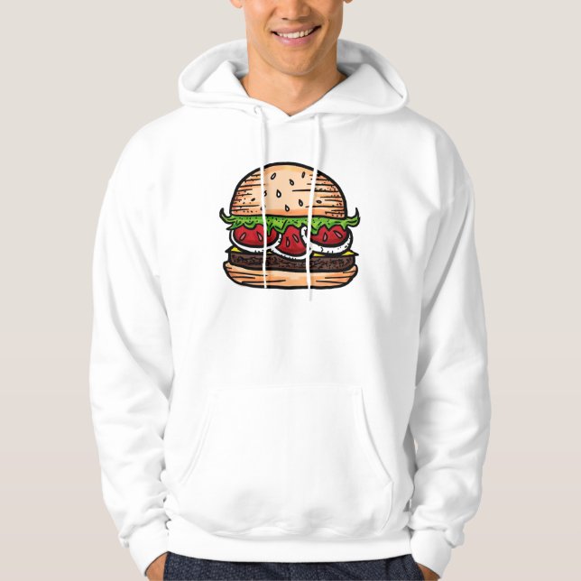 Giant burger humour hoodie (Front)