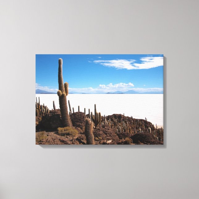 Giant cactus at the Salar de Uyuni canvas (Front)