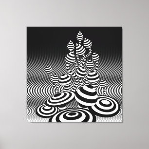 Giant Canvas Black & White Magic Mushrooms 1m sq. Print