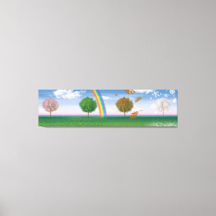 Giant canvas print four seasons unique digital art