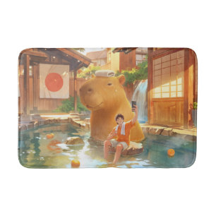 Giant Capybara – Hot Spring Illustration Bath Mat