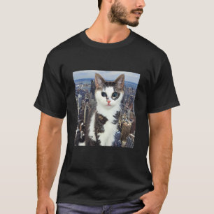 Giant Cat in Manhattan Strange and Kitten Kitty De T-Shirt