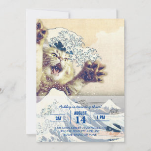 Giant Cat Wave – The Great Wave off Kanagawa Invitation