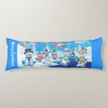 Giant Christmas cushion winter wonderland snowmen