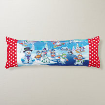 Giant Christmas cushion winter wonderland snowmen