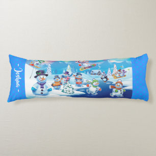 Giant Christmas cushion winter wonderland snowmen