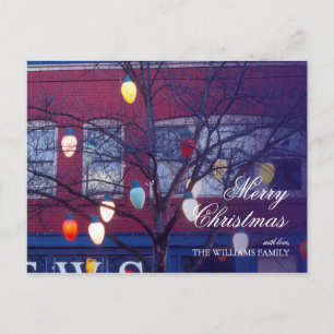 Giant Christmas tree lights in Seattle Holiday Postcard