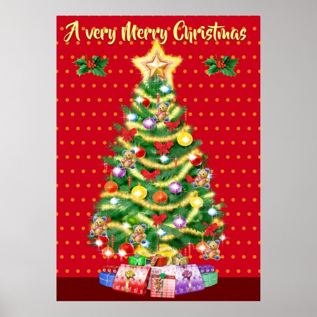 Giant Christmas Tree poster christmas reds (Front)