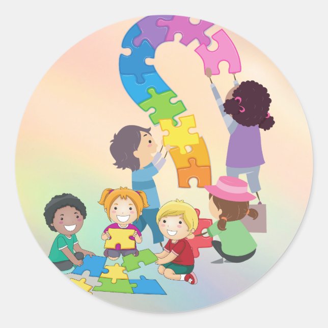 giant colourful classic round sticker (Front)