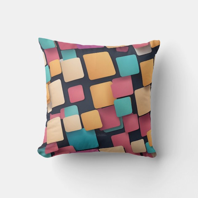 Giant colourful squares cushion (Front)