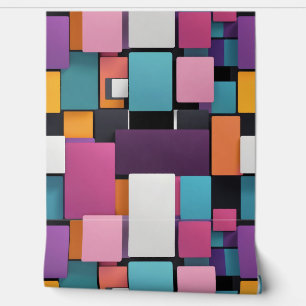 Giant colourful squares wallpaper