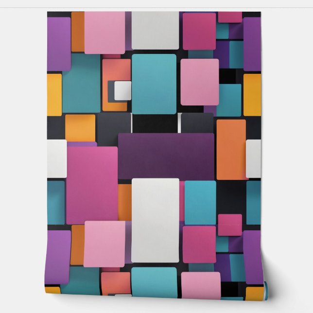 Giant colourful squares wallpaper (Unrolling)