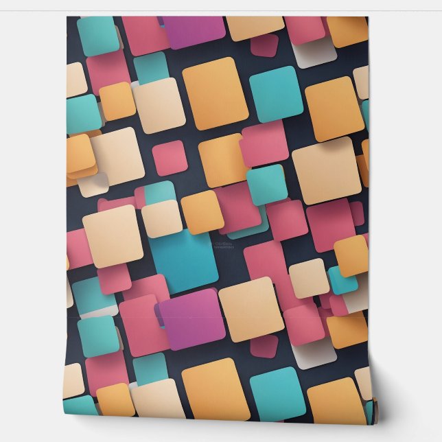 Giant colourful squares wallpaper (Unrolling)