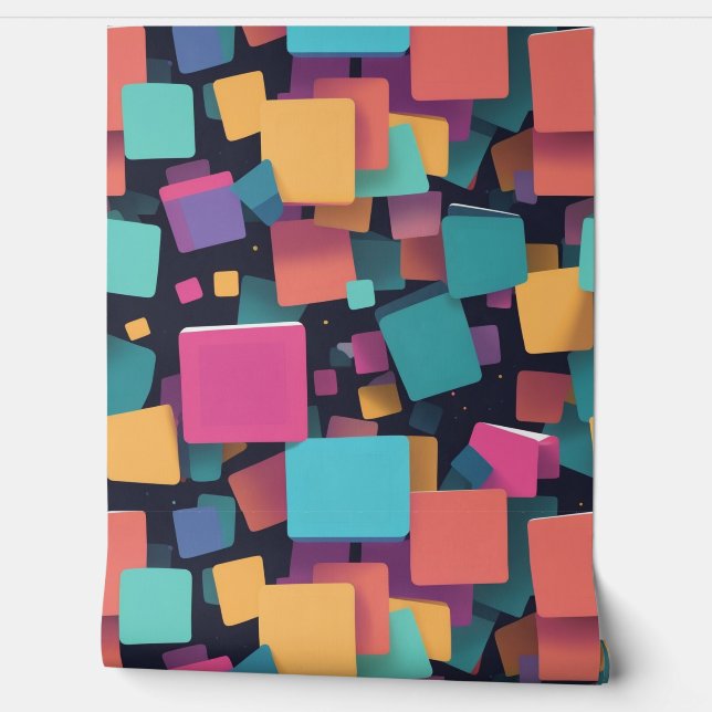 Giant colourful squares wallpaper (Unrolling)