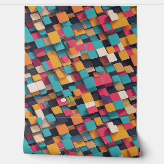 Giant colourful squares wallpaper