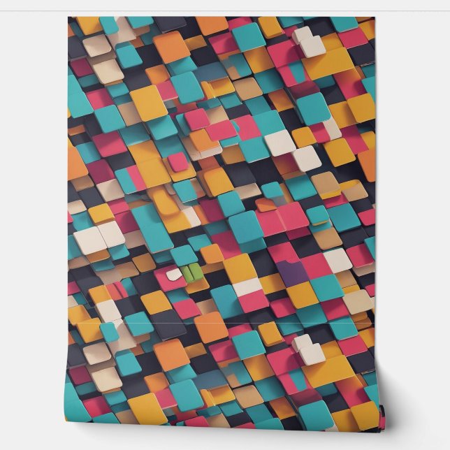 Giant colourful squares wallpaper (Unrolling)