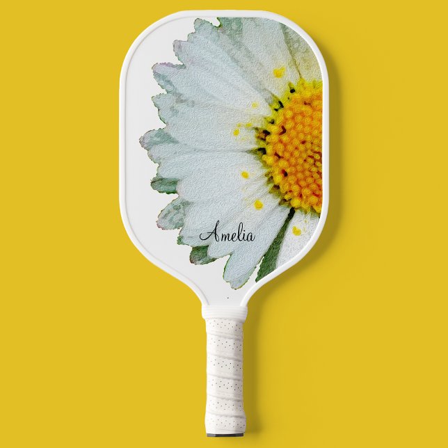 Giant Daisy Personalised Pickleball Paddle (Turn heads with this stylish giant daisy pickleball bat. )