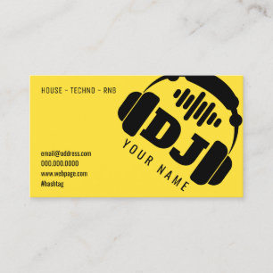 Giant deejay headphones cover business card