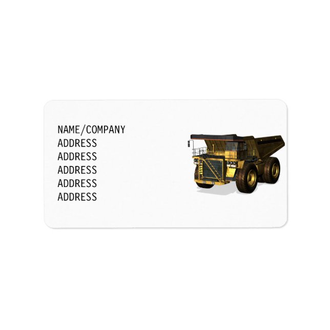 Giant Dump Truck Label (Front)