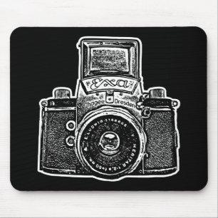 Giant East German Camera - Black and White Mouse Pad