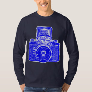 Giant East German Camera - Blue and White T-Shirt