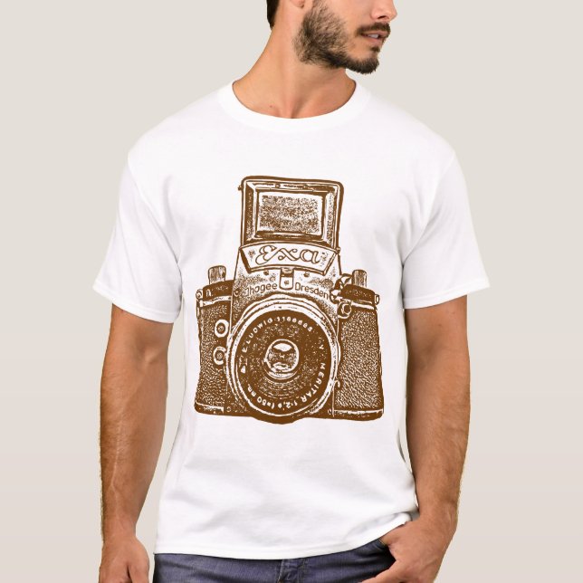 Giant East German Camera - Brown T-Shirt (Front)