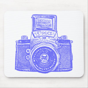 Giant East German Camera - Electric Blue Mouse Pad