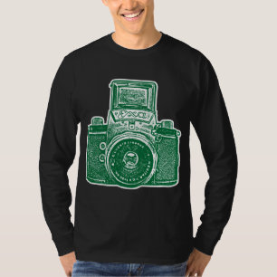 Giant East German Camera - Forest Green and White T-Shirt