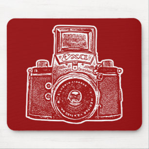 Giant East German Camera - Maroon and White Mouse Pad
