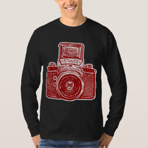 Giant East German Camera - Maroon and White T-Shirt