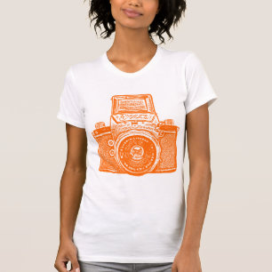 Giant East German Camera - Orange T-Shirt