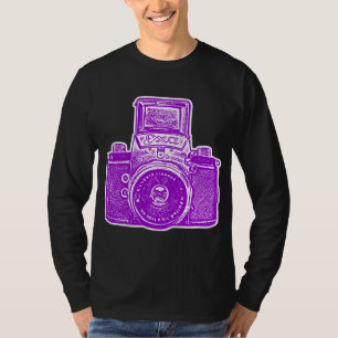 Giant East German Camera - Purple and White T-Shirt
