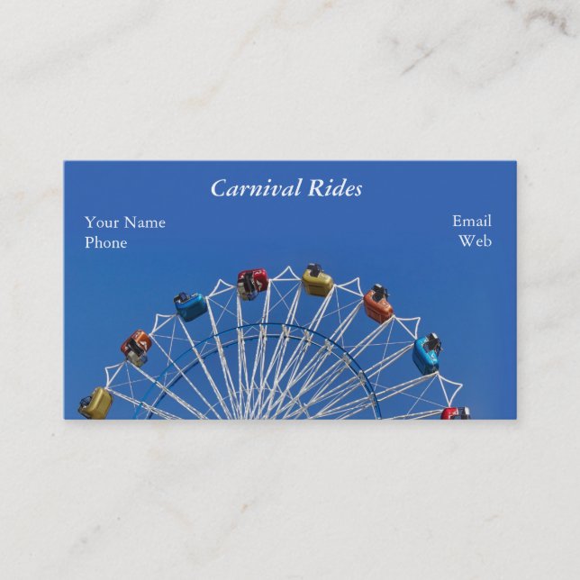 Giant Ferris Wheel and Carnival Rides Business Card (Front)