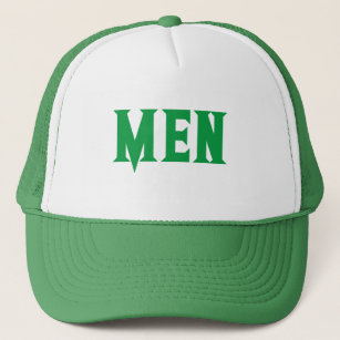 Giant Font Custom White and Green MEN text  Trucker Hat