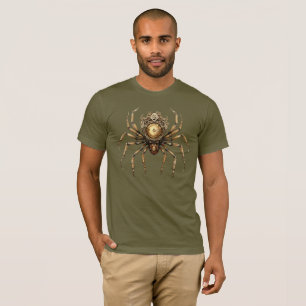 Giant Gold Colored Steampunk Spider Halloween T-Shirt
