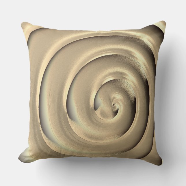 Giant 'gold' spiral over black background cushion (Front)