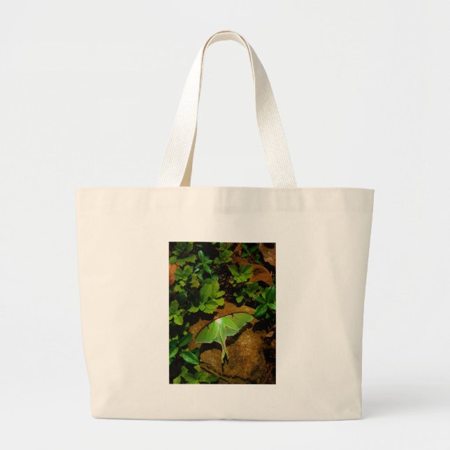 Giant Green Luna moth Large Tote Bag (Front)