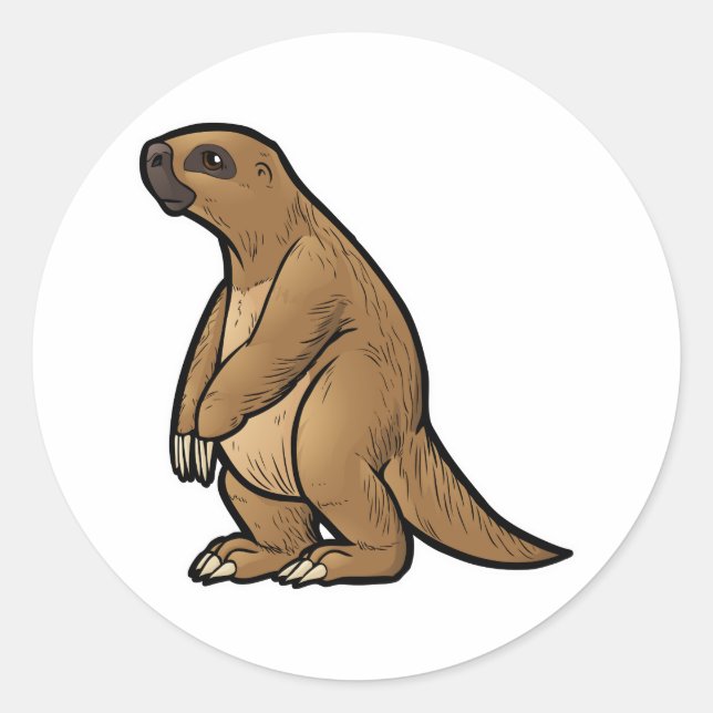 Giant Ground Sloth Classic Round Sticker (Front)